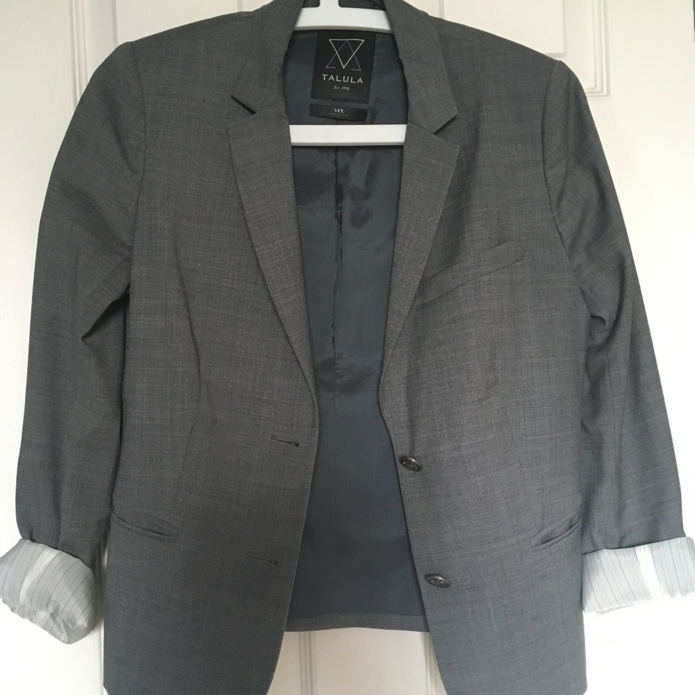 Aritzia Talula Shrunken Exeter Blazer Gray 6